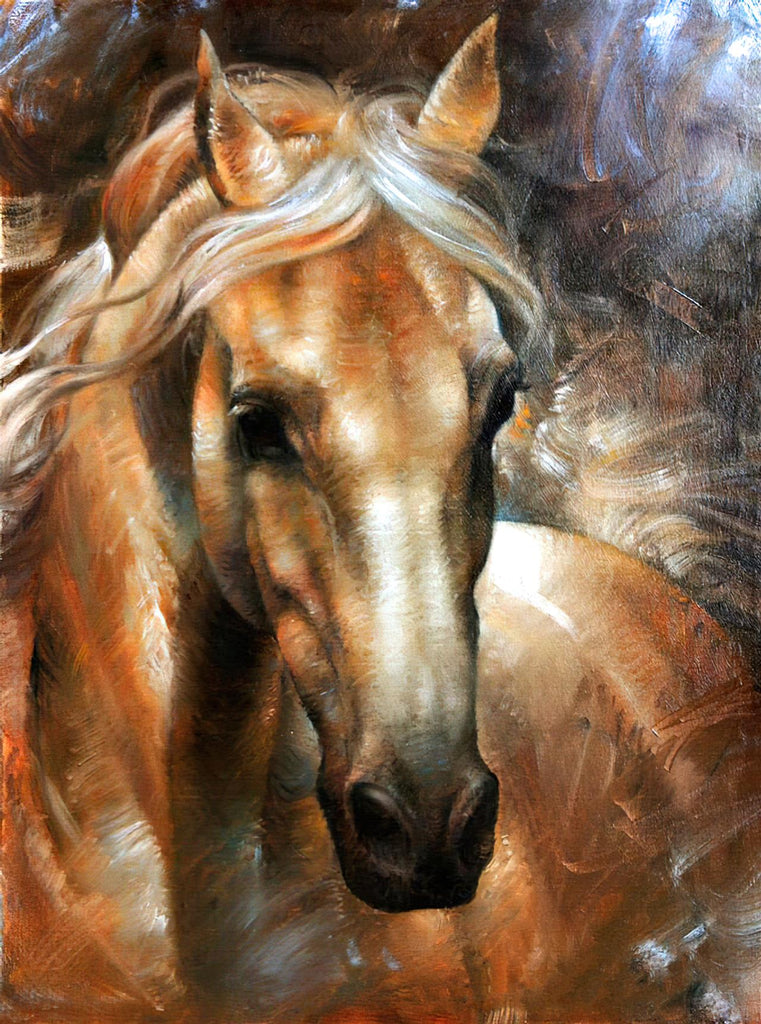 Caballo Marrón con Melena Blanca Pintar por Números