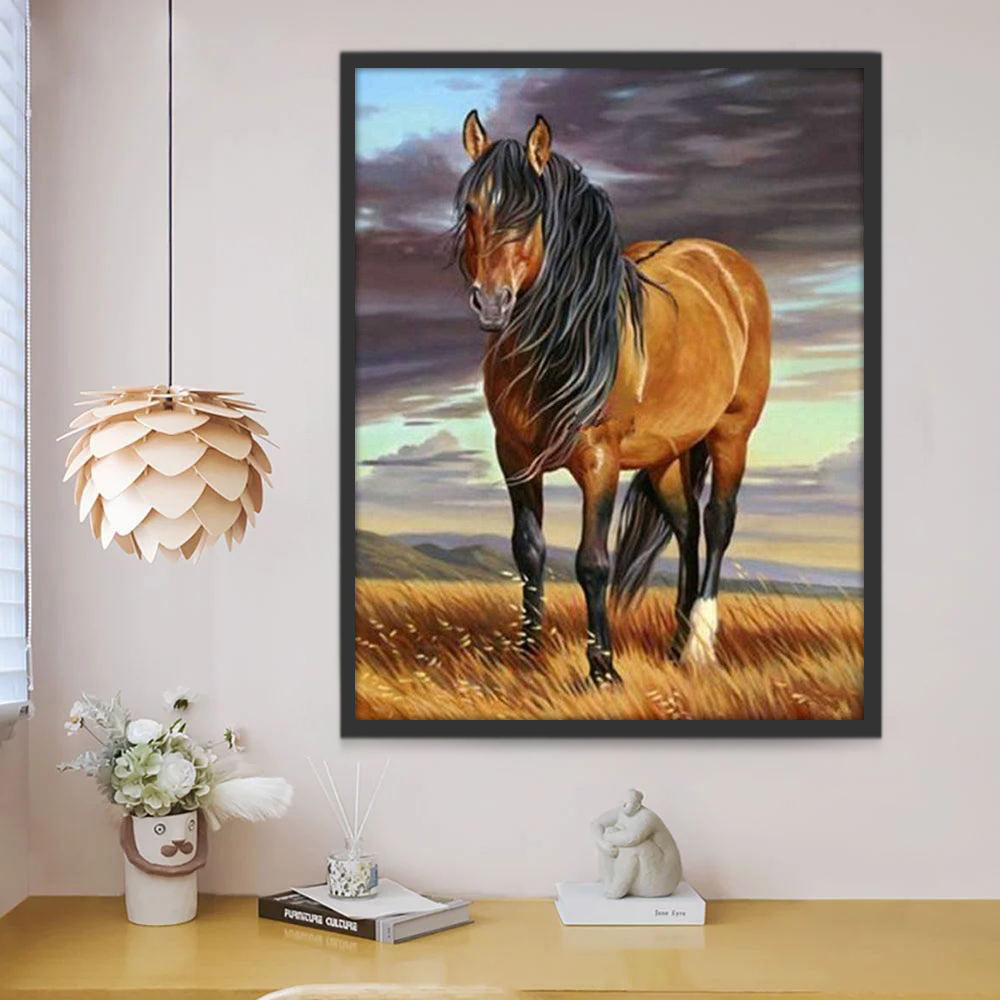 Caballo Marrón con Melena Negra Pintar por Números