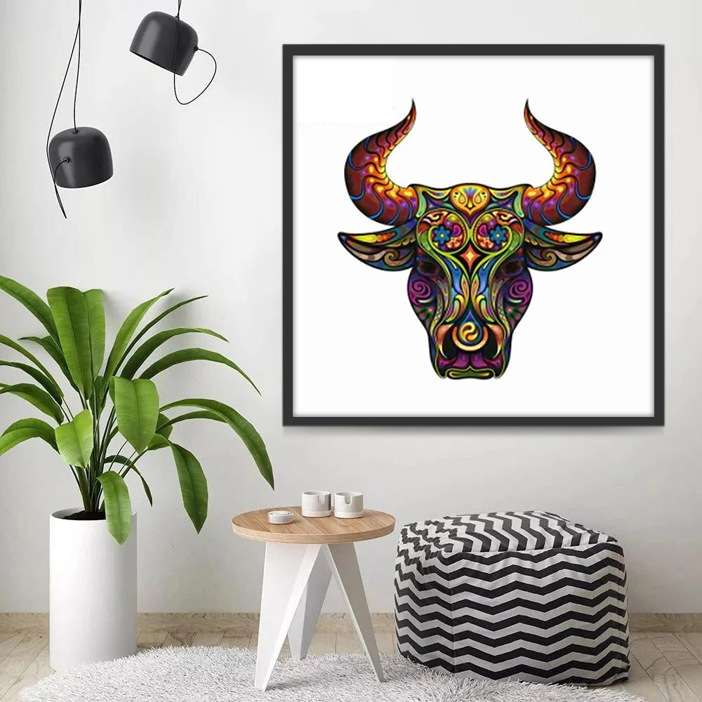 Cabeza Colorida de una Vaca Pintar por Números