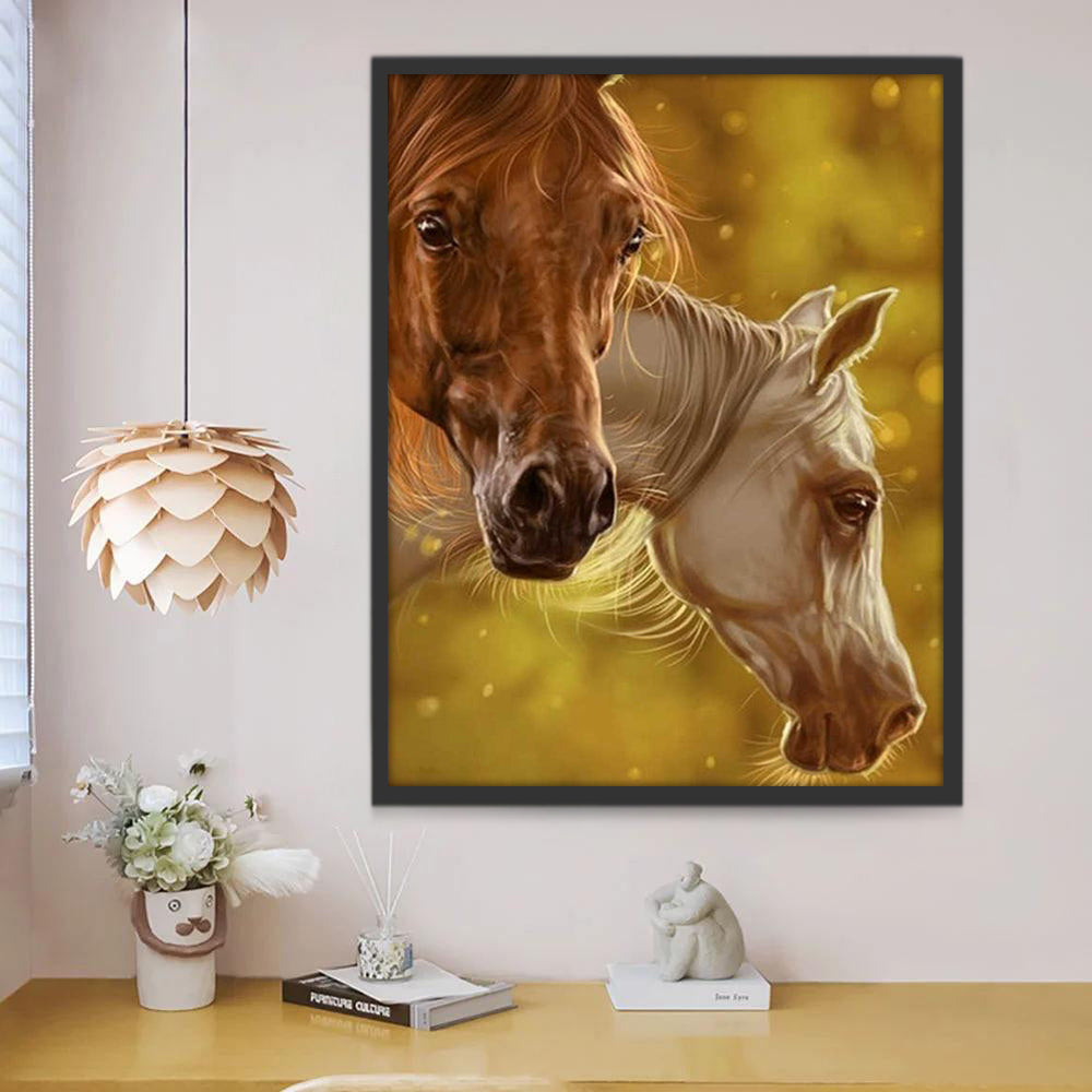 Cabeza de Caballo Marrón y Blanco Pintar por Números