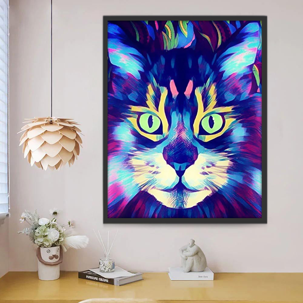 Cabeza de Gato en Color Pintar por Números