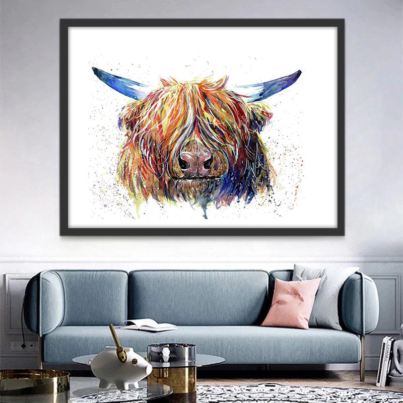 Cabeza del Yak de Melena Colorida Pintar por Números