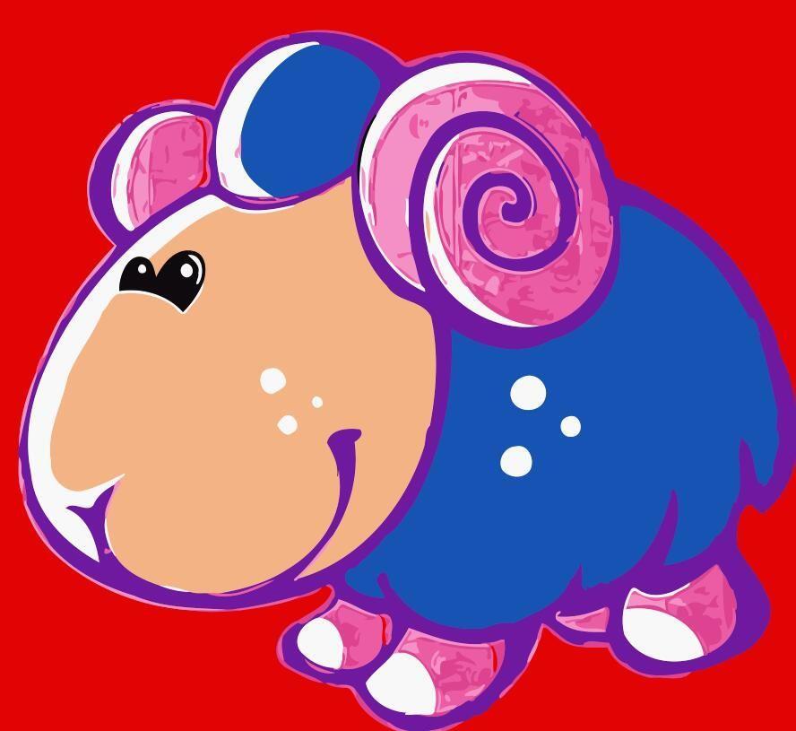 Cabra Linda en el Fondo Rojo Pintar por Números Niños