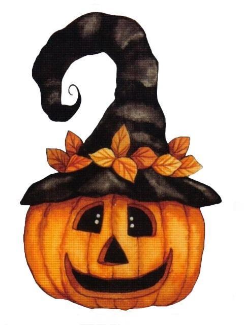 Calabaza Adorable con Sombrero de Bruja Pintar por Números