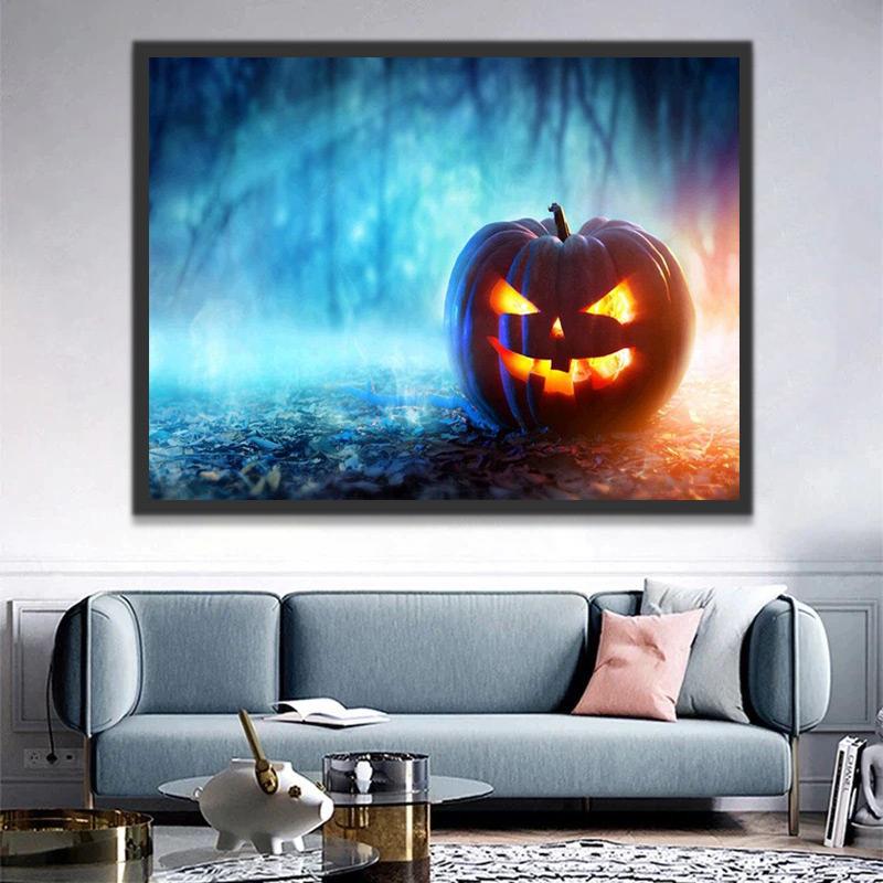 Calabaza en el Bosque Oscuro Pintar por Números