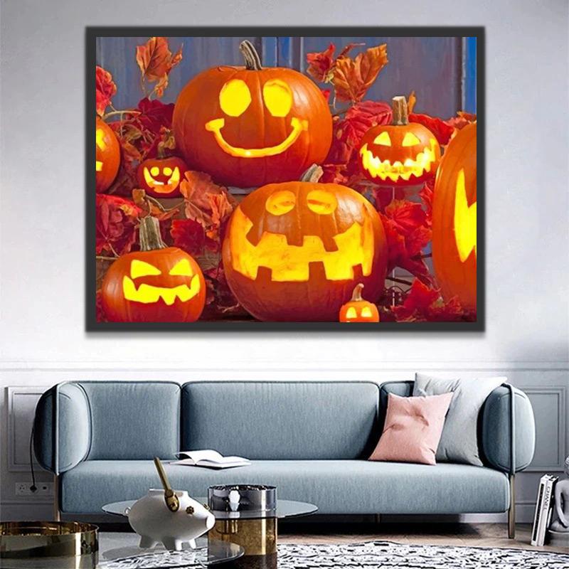 Calabazas de Halloween con Emociones Pintar por Números
