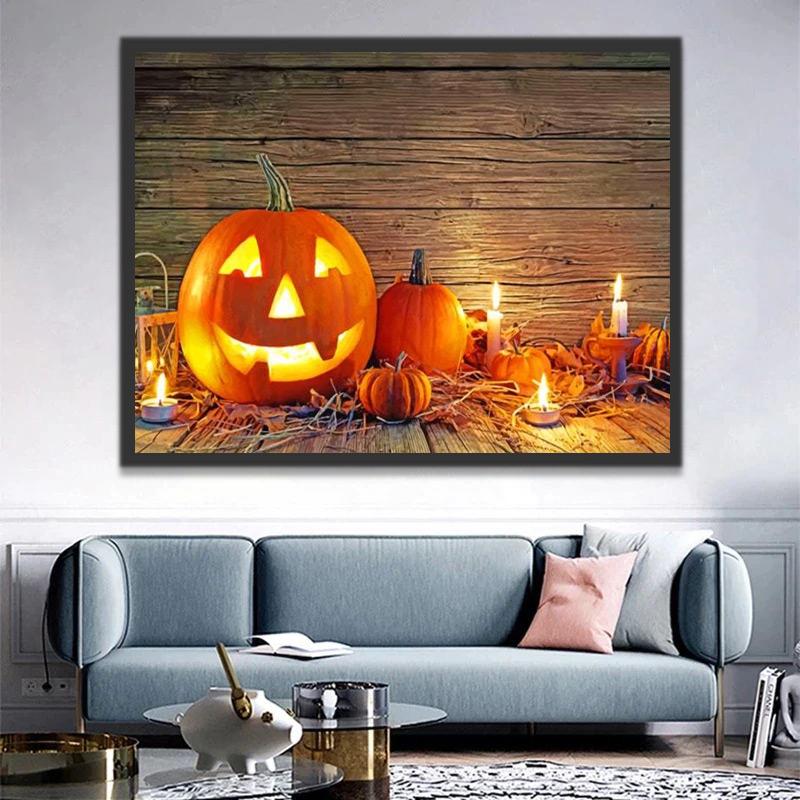 Calabazas de Halloween y Velas Pintar por Números