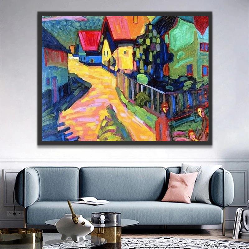 Calle del Pueblo en Estilo Abstracto Pintar por Números
