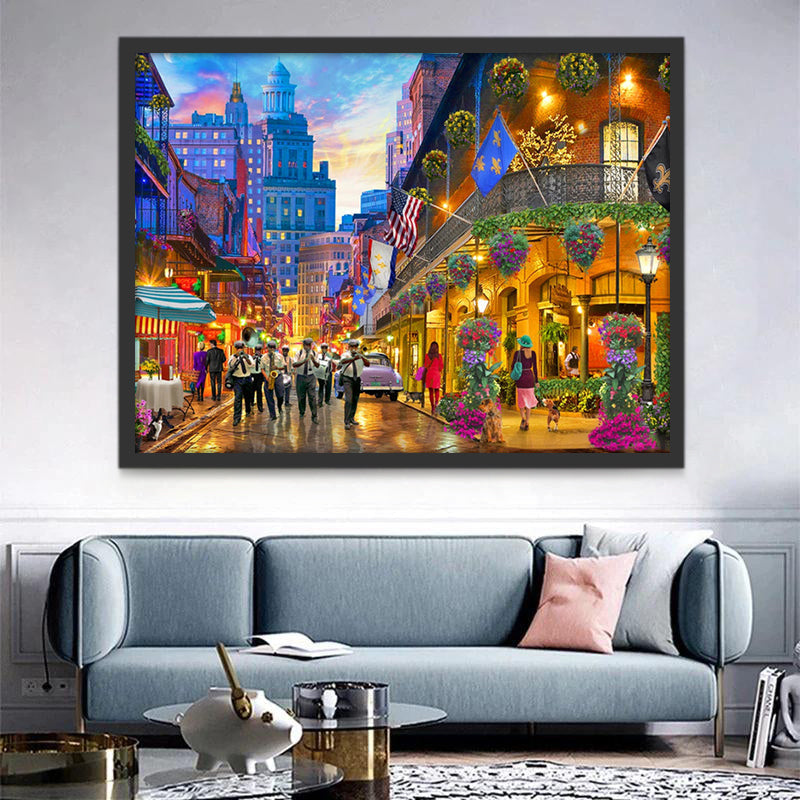 Calle Iluminada de Estados Unidos Pintar por Números