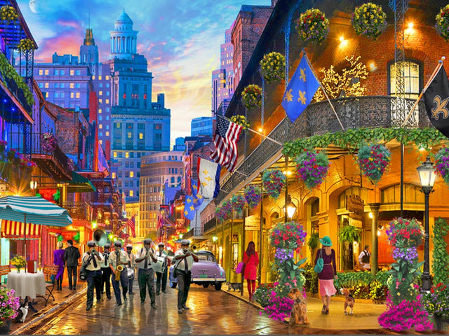Calle Iluminada de Estados Unidos Pintar por Números