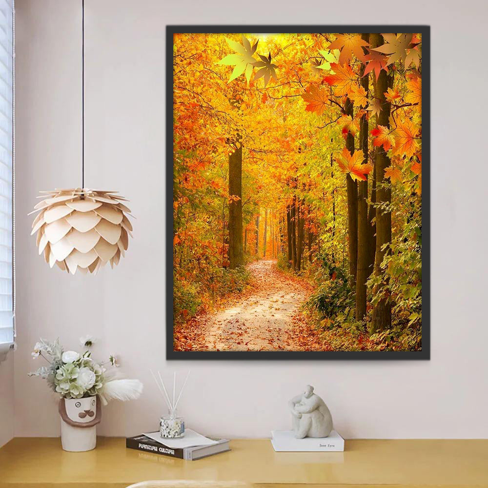 Camino Cubierto de Hojas en el Bosque Pintar por Números