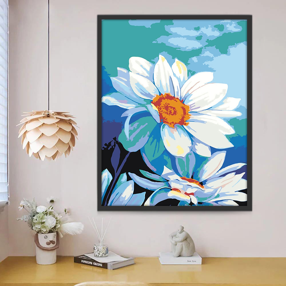 Camomilas Hermosas Blancas Pintar por Números
