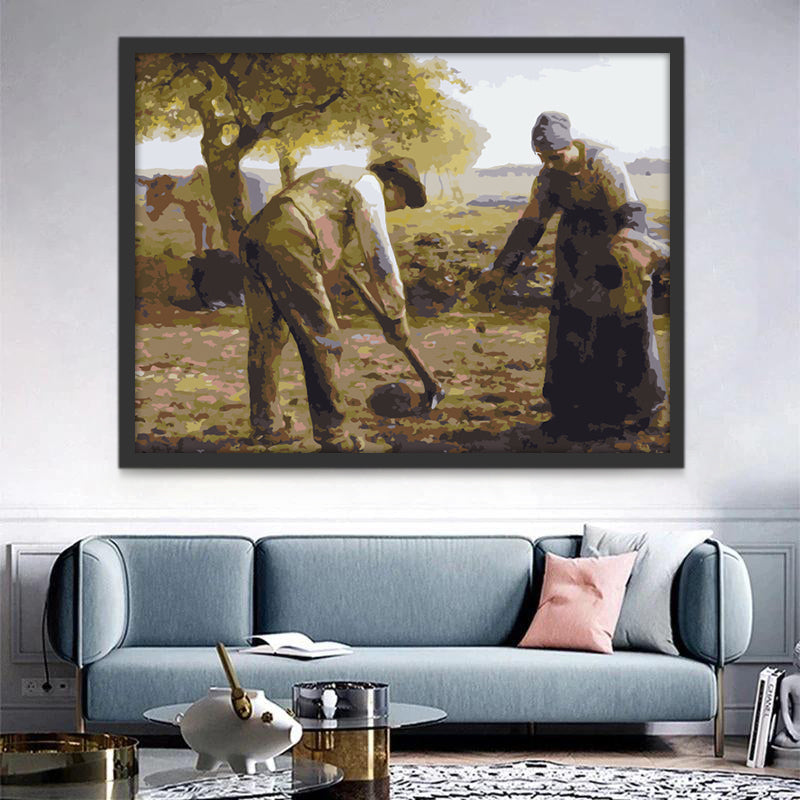 Campesinos Trabajando en el Campo Pintar por Números