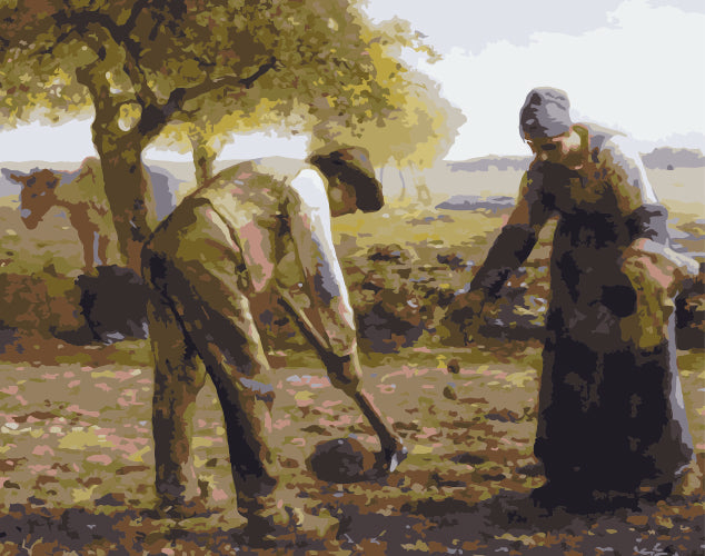 Campesinos Trabajando en el Campo Pintar por Números