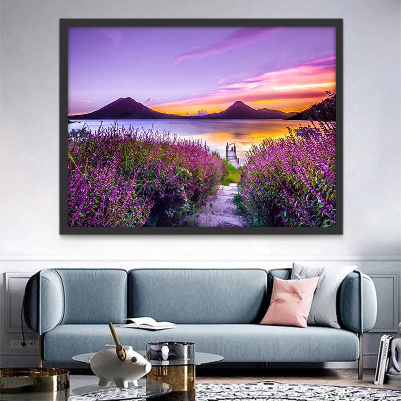 Campo de Lavándula en las Orillas Pintar por Números