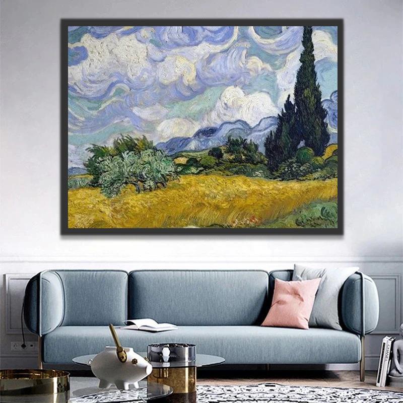 Campo de Trigo con Cipreses de Van Gogh Pintar por Números