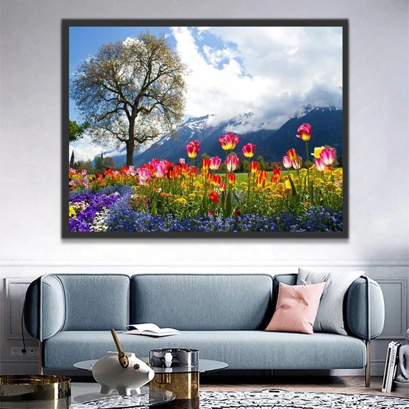 Campo de Tulipanes en el Valle Pintar por Números