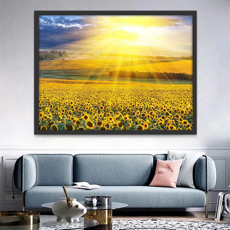 Campo Enorme de Girasol al Sol Pintar por Números