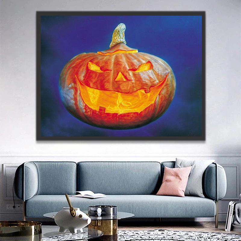 Cara Sonriente de Calabaza de Halloween Pintar por Números