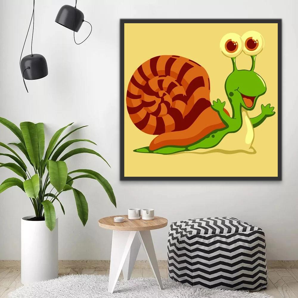 Caracol Lindo de Dibujos Animados Pintar por Números Niños