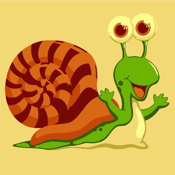 Caracol Lindo de Dibujos Animados Pintar por Números Niños
