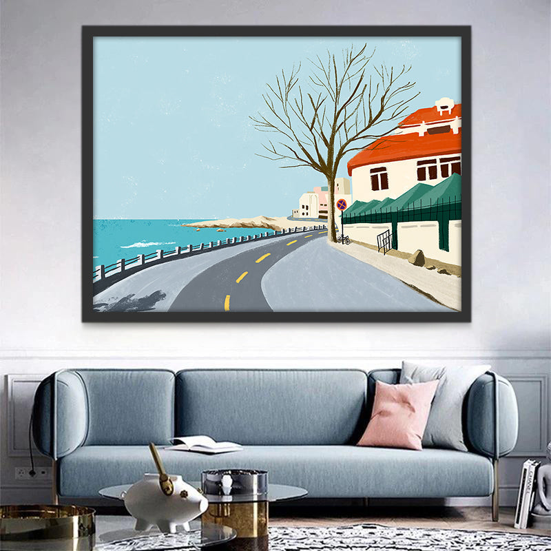 Casa al Lado de Carretera Junto al Mar Pintar por Números
