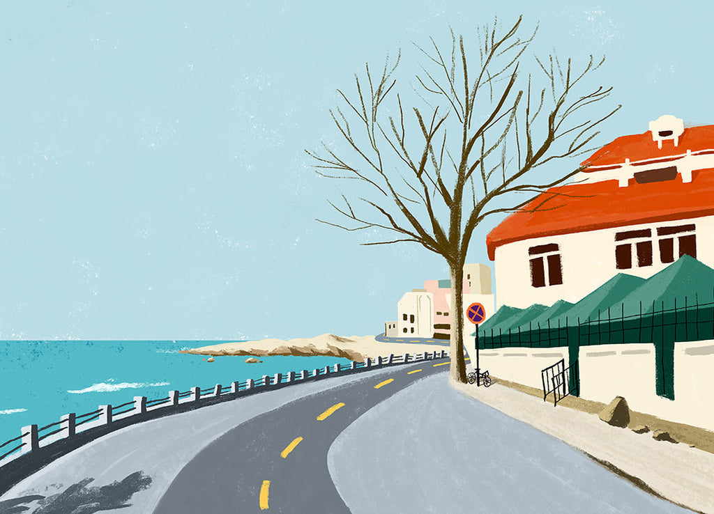 Casa al Lado de Carretera Junto al Mar Pintar por Números