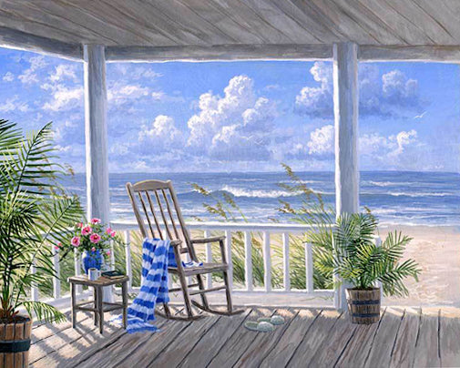 Casa Blanca con Vistas al Mar Azul Pintar por Números