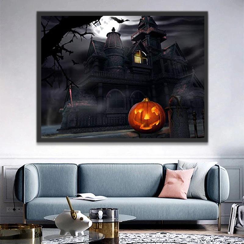 Casa Embrujada y Calabaza Pintar por Números