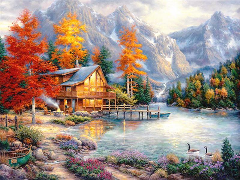 Casa en el Valle con Arroyo Pintar por Números