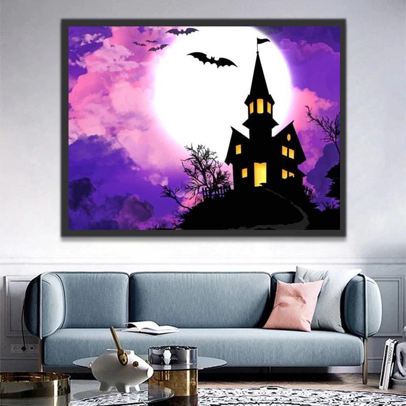 Casa y Murciégalos y la Luna Pintar por Números