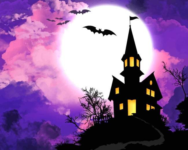 Casa y Murciégalos y la Luna Pintar por Números