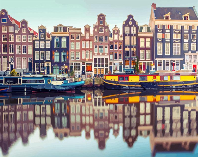 Casas de Colores en Venecia Pintar por Números