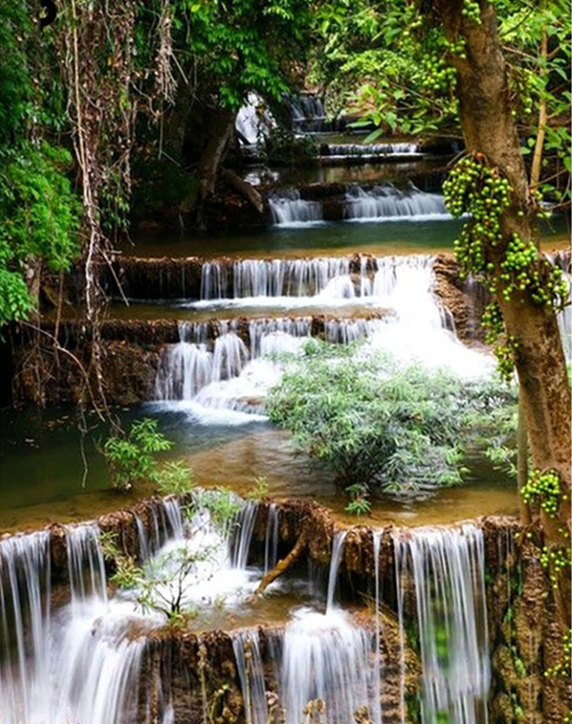 Cascada del Bosque en la Ladera Pintar por Números
