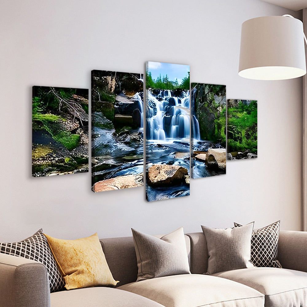 Cascada Pequeña y Arroyo 5 Partes Pintar por Números