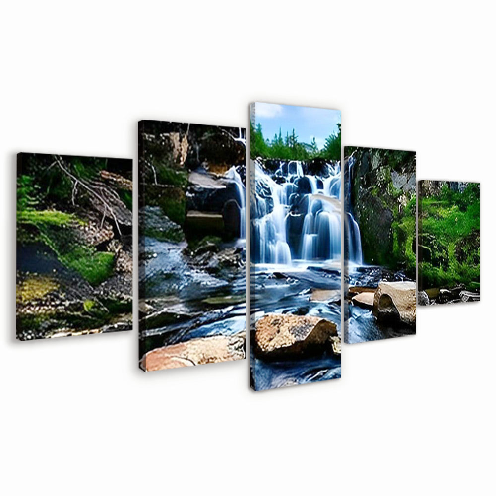 Cascada Pequeña y Arroyo 5 Partes Pintar por Números
