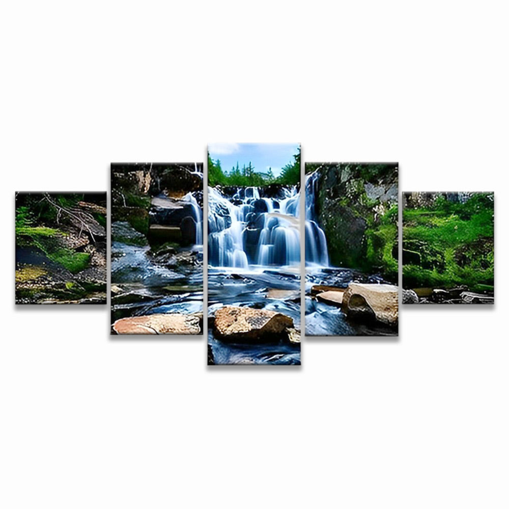 Cascada Pequeña y Arroyo 5 Partes Pintar por Números