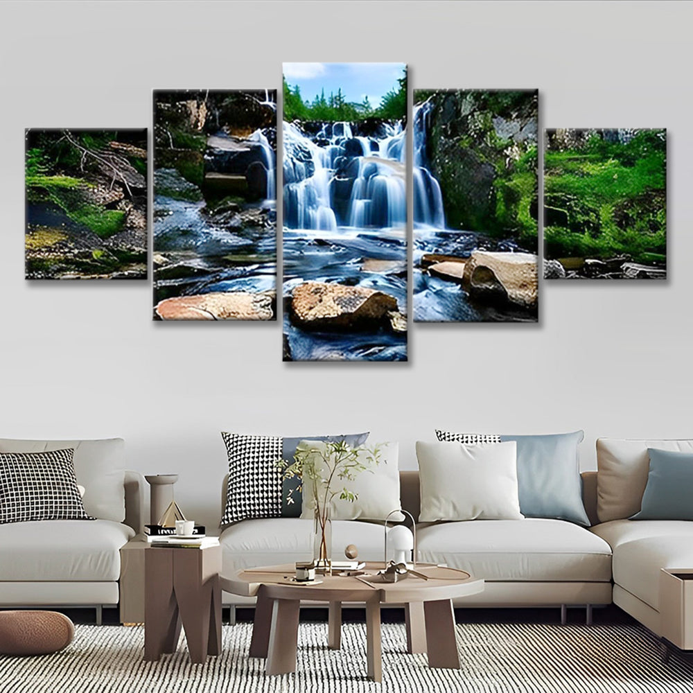 Cascada Pequeña y Arroyo 5 Partes Pintar por Números