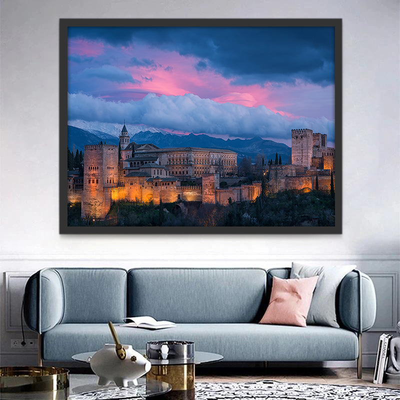 Castillo Antiguo y Cielo Nublado Pintar por Números