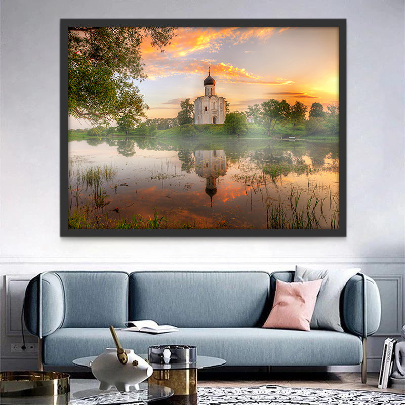 Castillo en el Bosque al Atardecer Pintar por Números