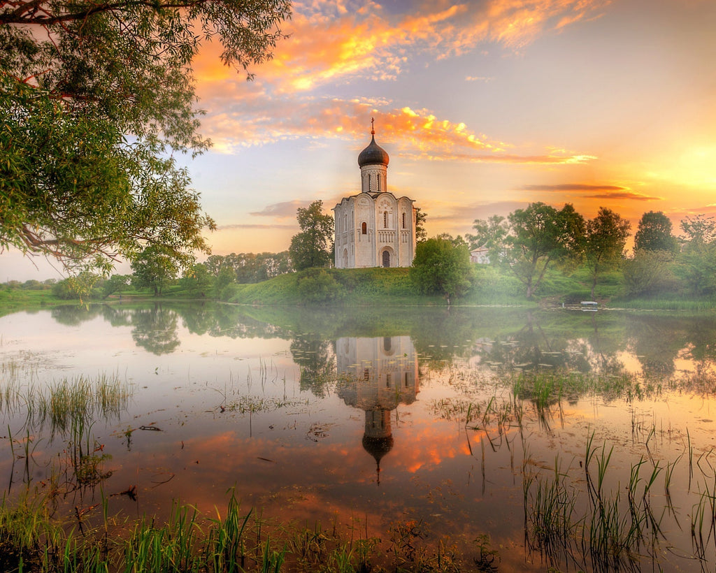 Castillo en el Bosque al Atardecer Pintar por Números