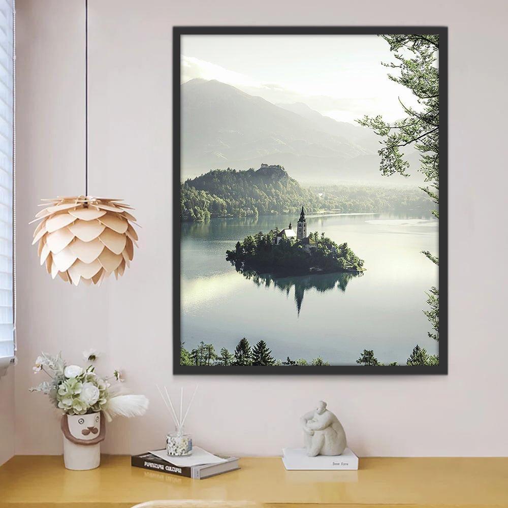 Castillo en el Centro de Lago Pintar por Números