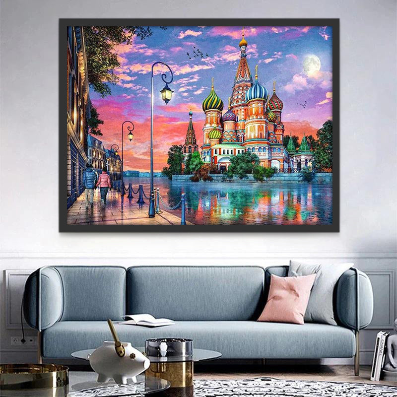 Catedral de San Basilio en la Noche Pintar por Números