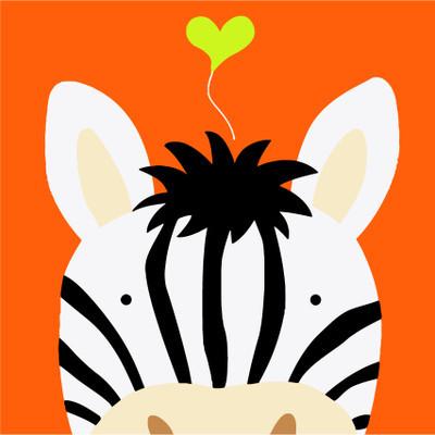 Cebra Adorable y Corazón Amarillo Pintar por Números Niños