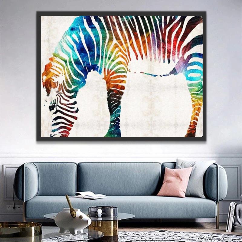 Cebra Colorida con Fondo Blanco Pintar por Números