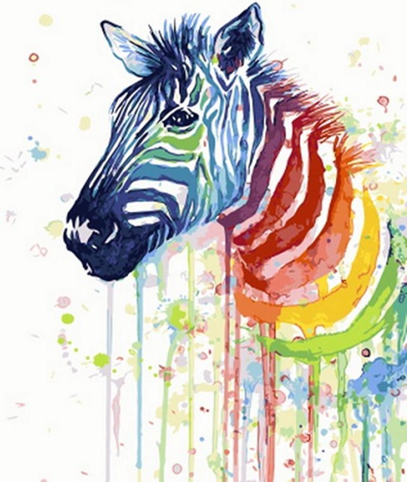 Cebra de Color de Arco Iris Pintar por Números