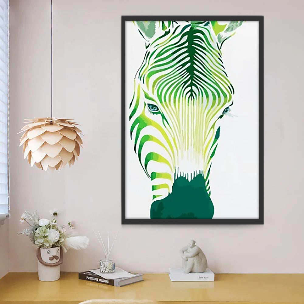 Cebra Verde y Blanca Pintar por Números