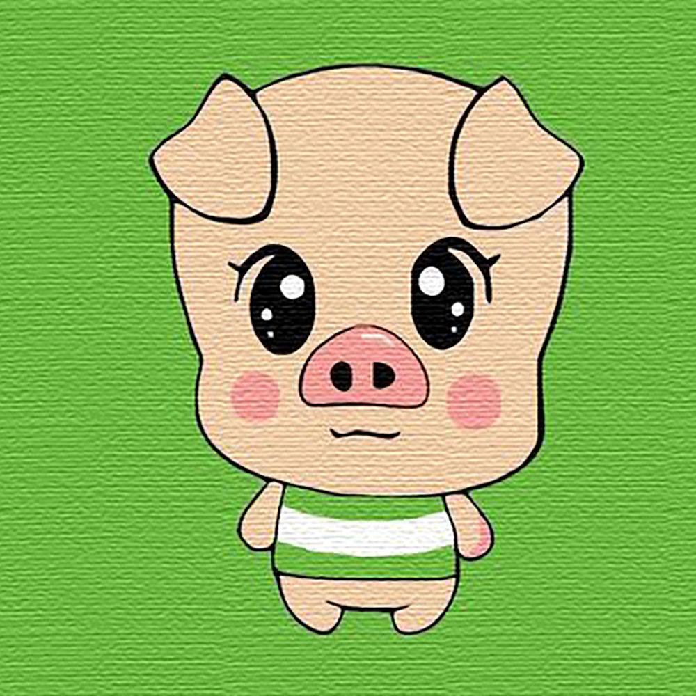 Cerdo Bebé Lindo de Dibujos Animados Pintar por Números Niños