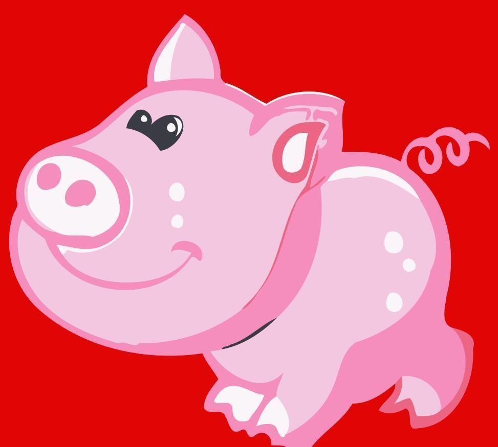 Cerdo Pequeño Lindo de Color Rosado Pintar por Números Niños