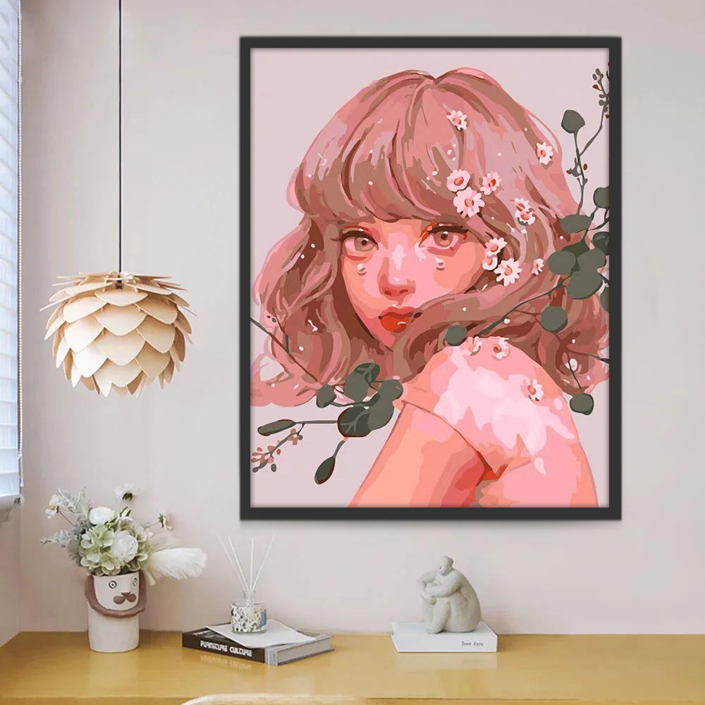 Chica Adorable de Pelo Claro y Corto Pintar por Números